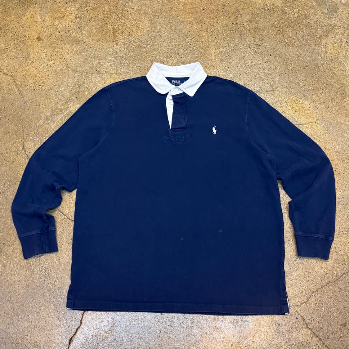 레어 10s 미국 빈티지 폴로랄프로렌 헤비코튼 럭비티 카라티 상품이미지1