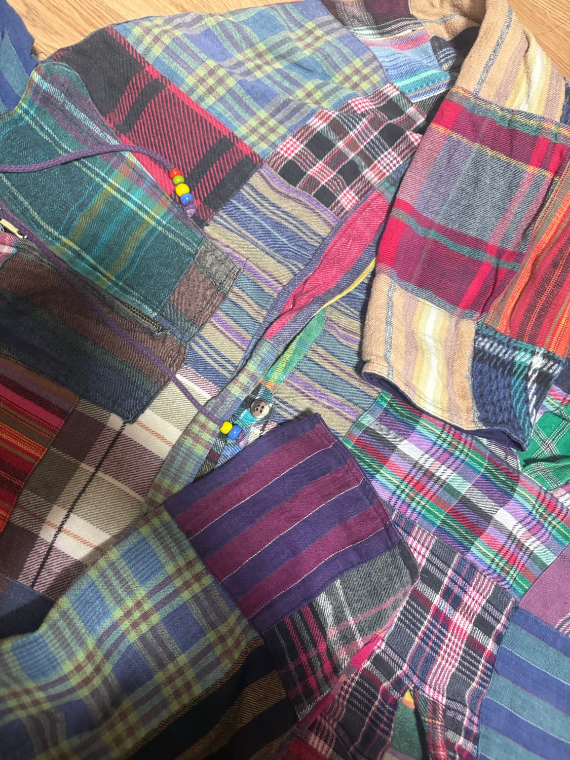 빈티지 패치워크 후드티 상품이미지2