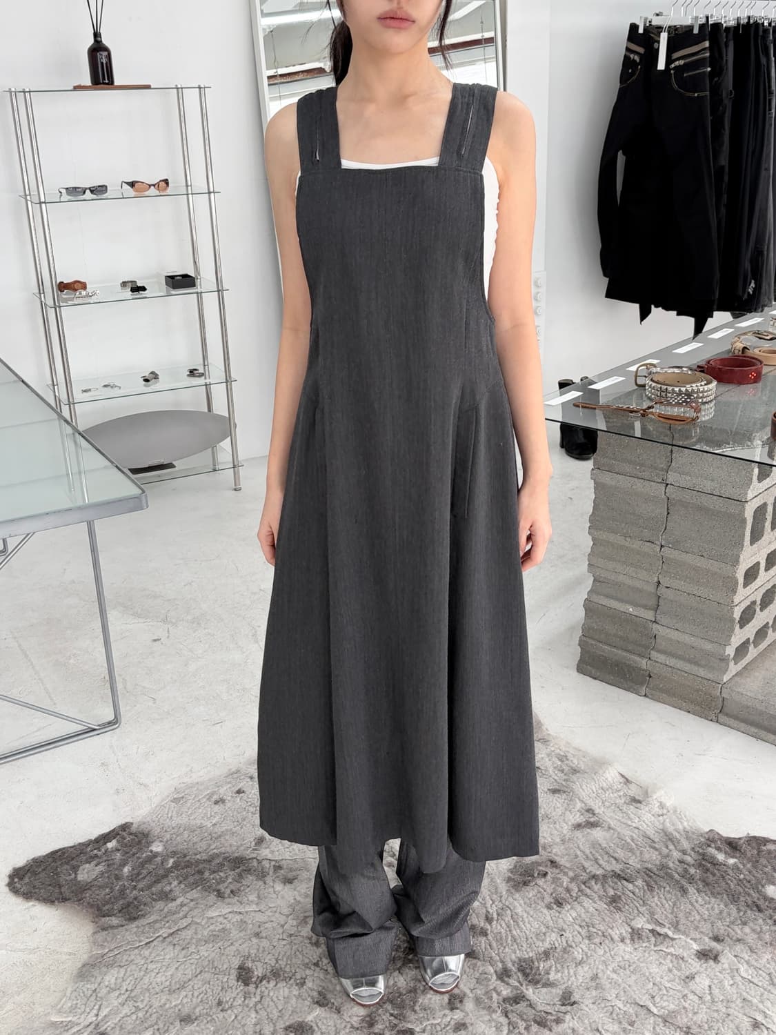 1990’s japan vintage 숄더 지퍼 드레스 상품이미지1