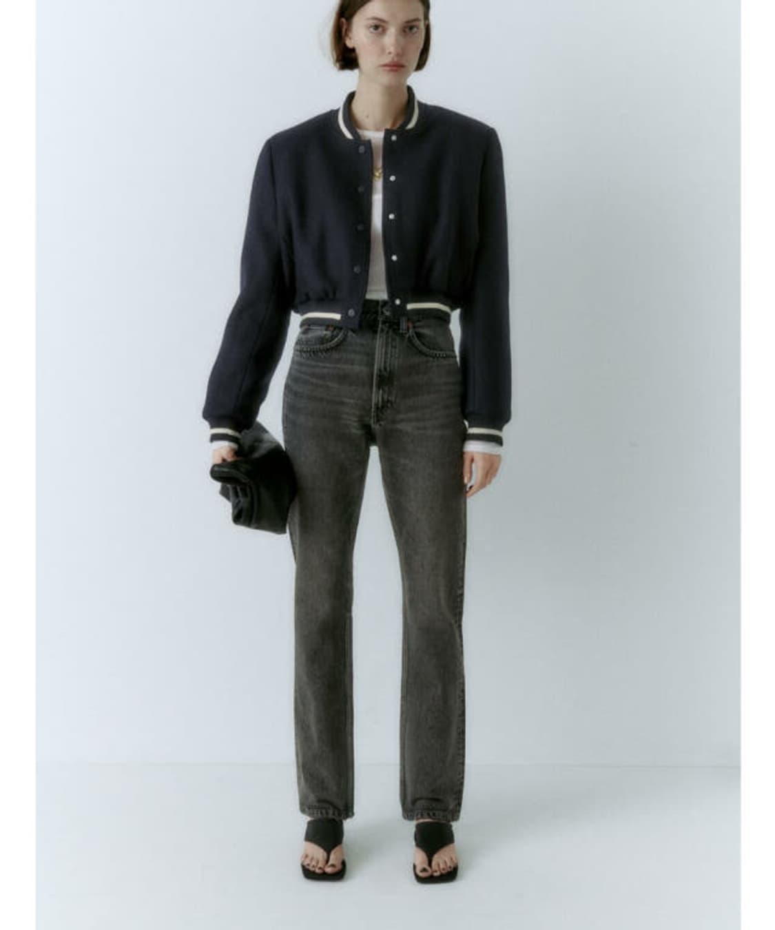 택o,28사이즈) 자라 여자 흑청 청바지 하이웨이스트 스트레이트 진 상품이미지1