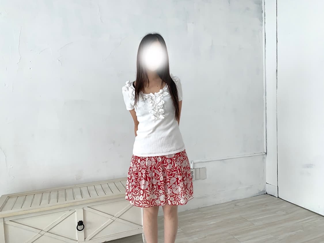 White Lovely Ribbed Short Sleeve Top 상품이미지5