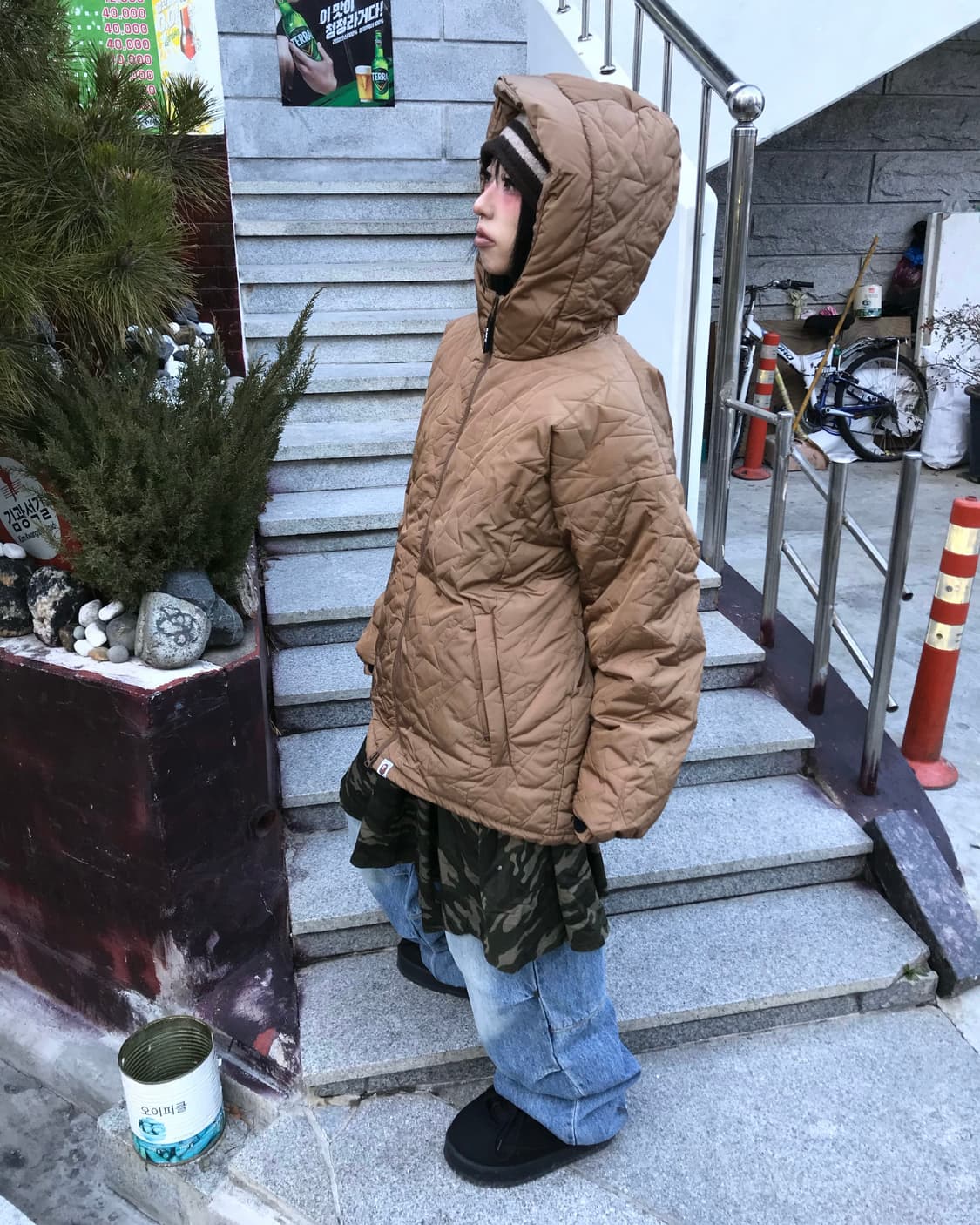 Bape Brown Full Star Pattern Padded Tw 상품이미지4