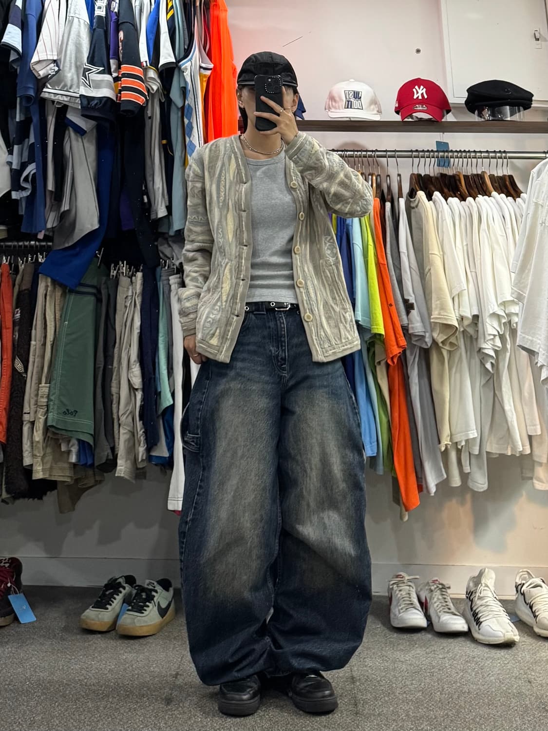 쿠지 케이블패턴 가디건 상품이미지6