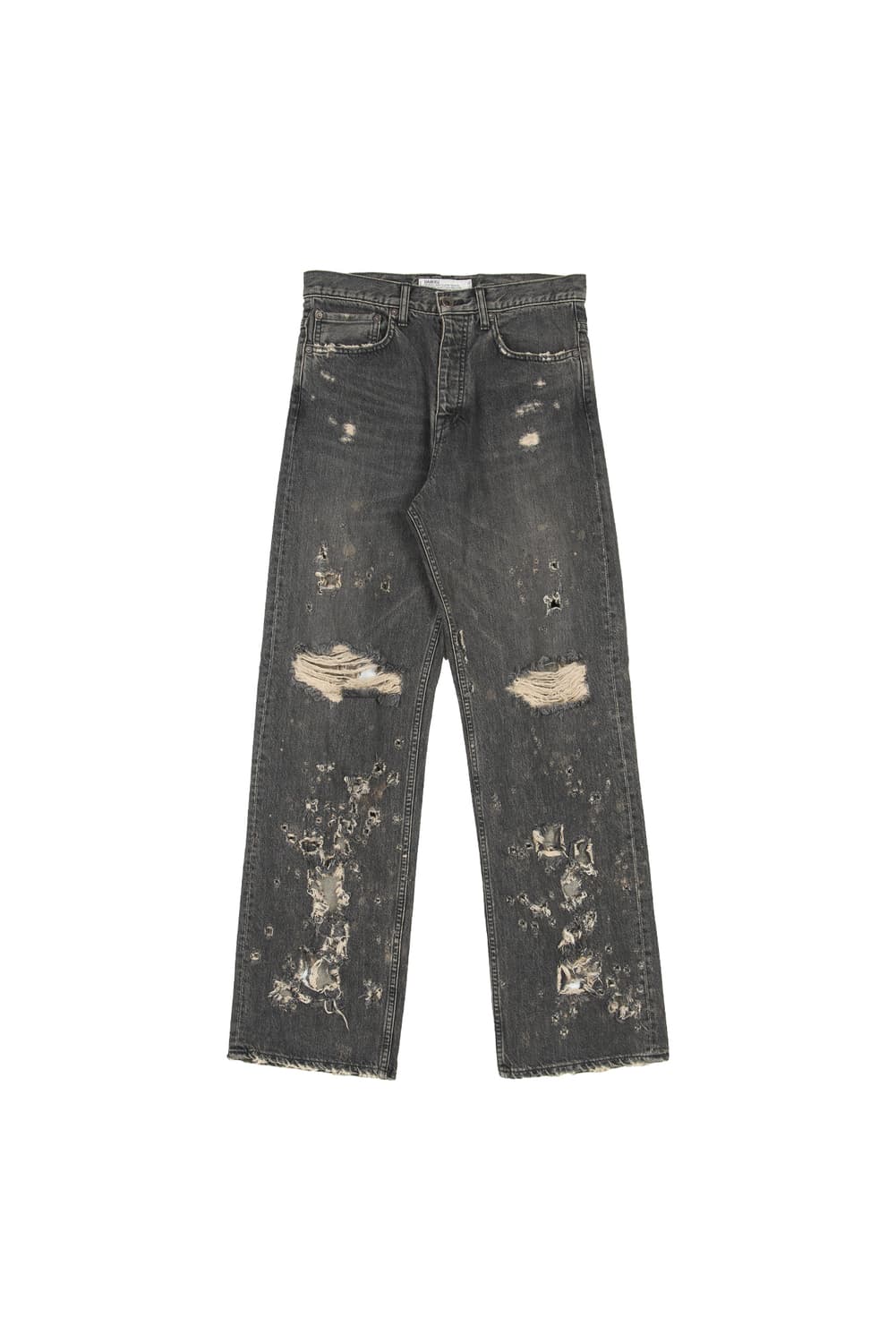 새상품 다이리쿠 데미지 블랙 스트레이트 데미지진 L 상품이미지1