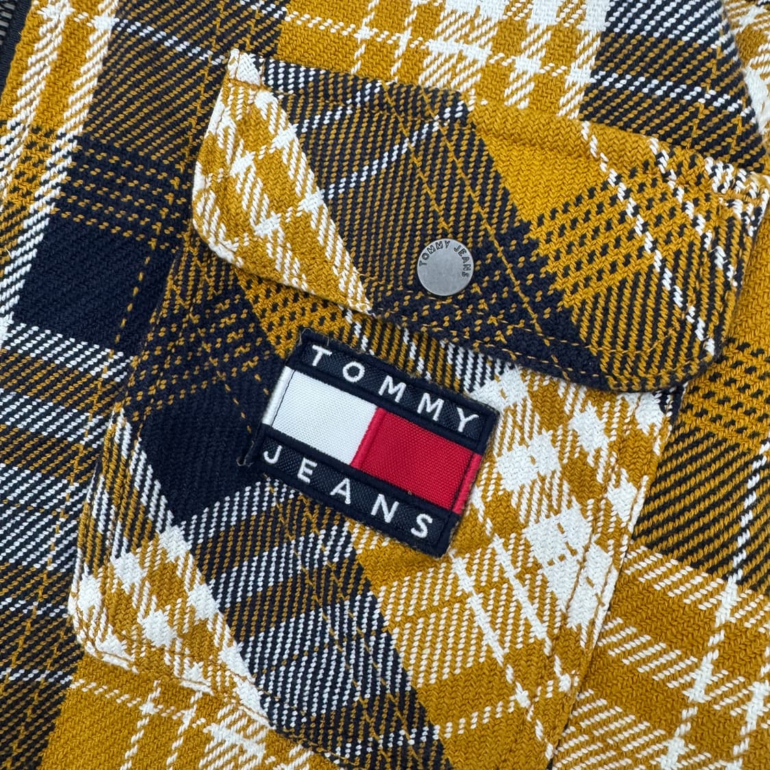 L(105) 타미힐피거 타미진스 체크 오버핏 집업 자켓  상품이미지6