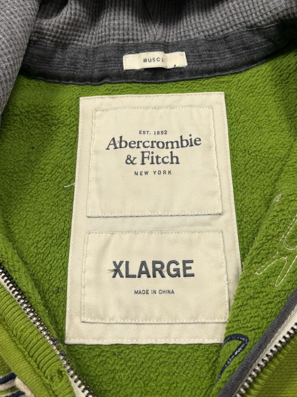 아베크롬비 로고 그린 후드집업 상품이미지6