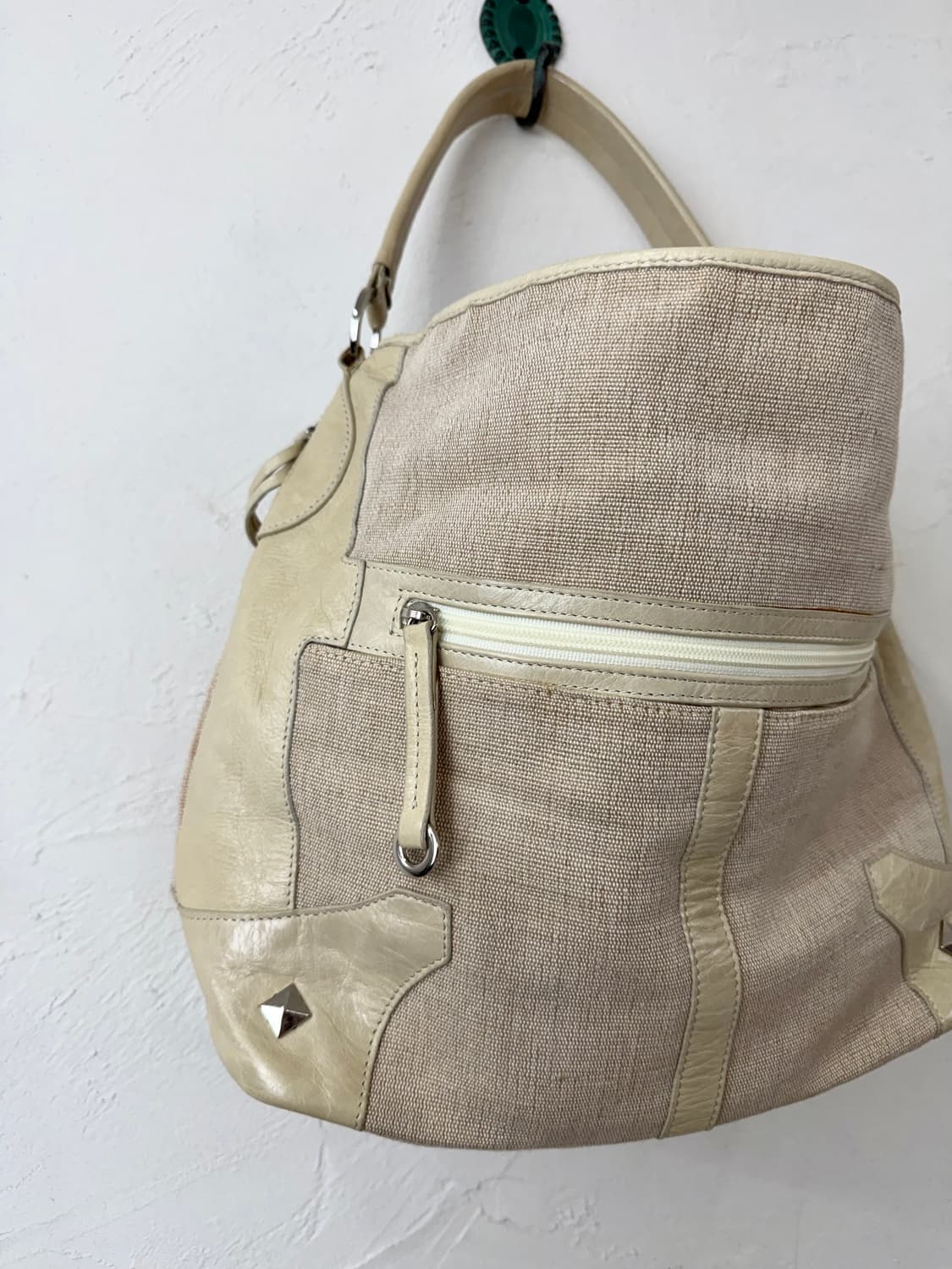 NORMA KAMALI 스터디드 백 (코튼+레더) 상품이미지2