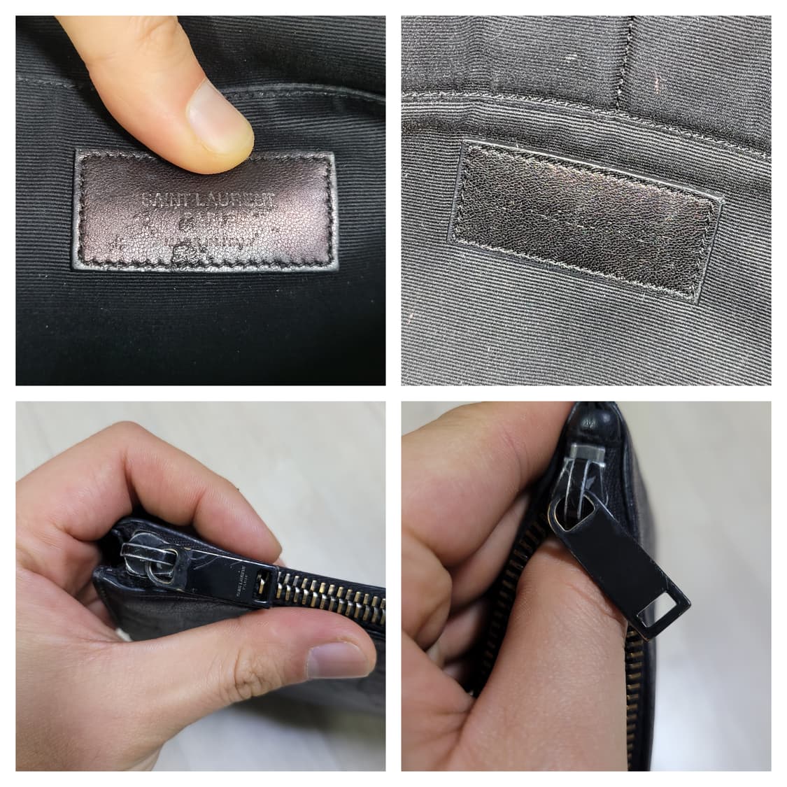 정품 생로랑 모노그램 레더 블랙 클러치 상품이미지4