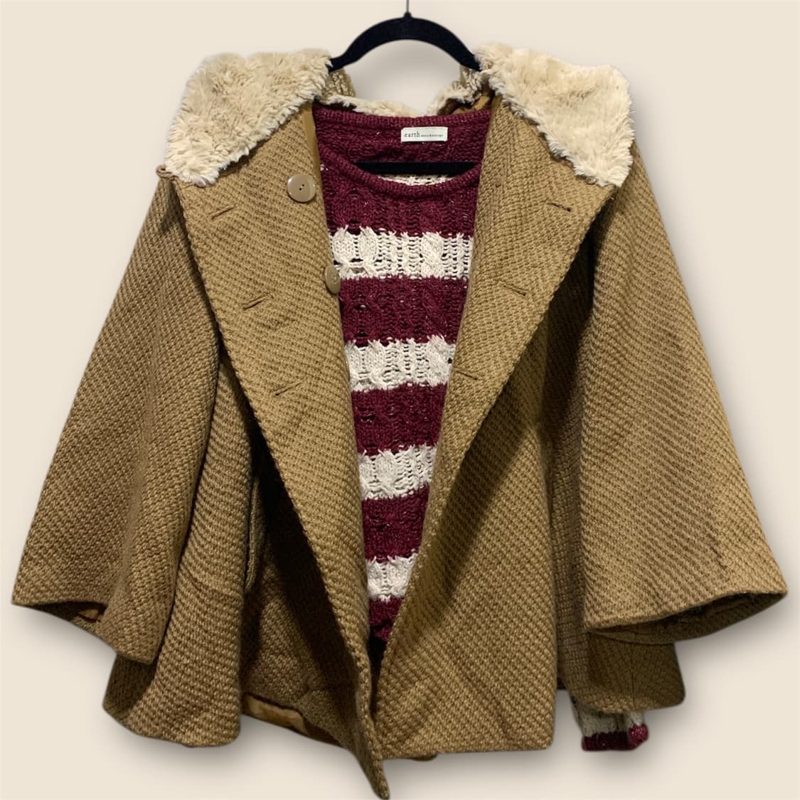 일본 로리스팜 퍼 트리밍 숏 코트 갸루 하구미 상품이미지5