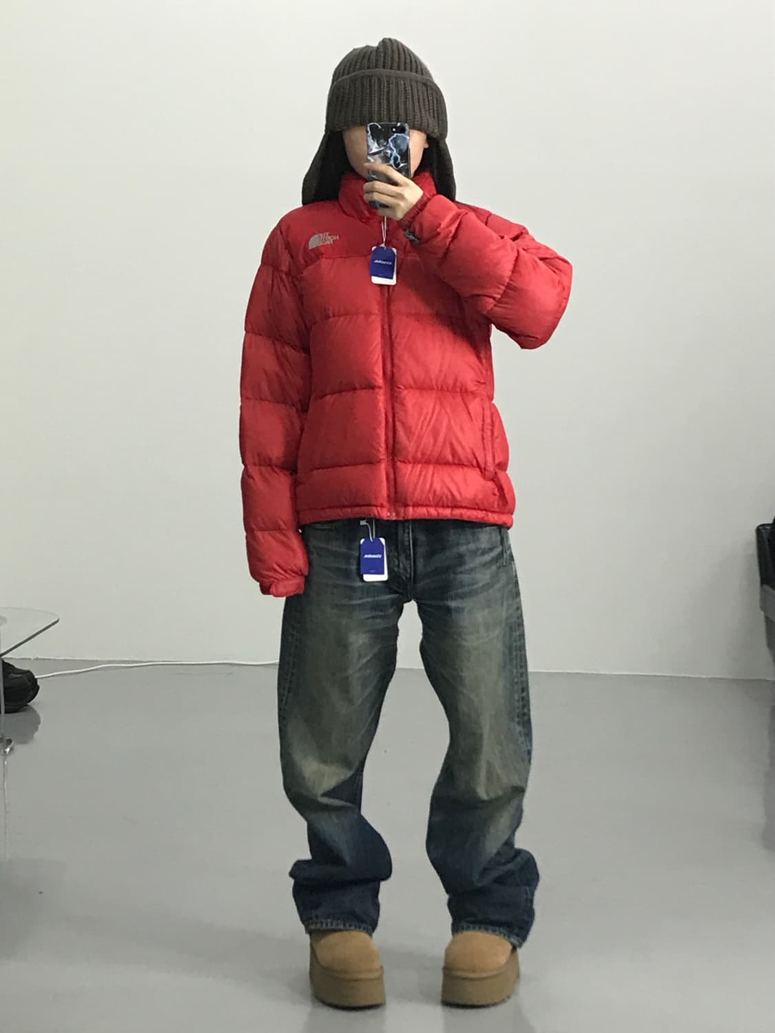 노스페이스 레드 구스다운 패딩 상품이미지2