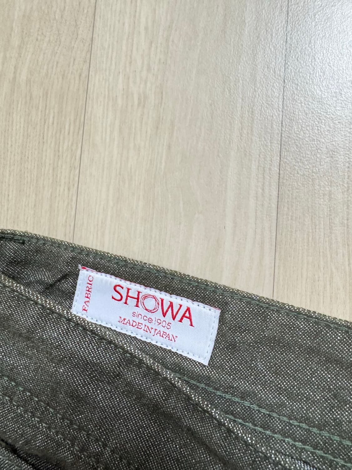 홀리선 와이드 컬러 데님 팬츠 올리브 m 상품이미지4