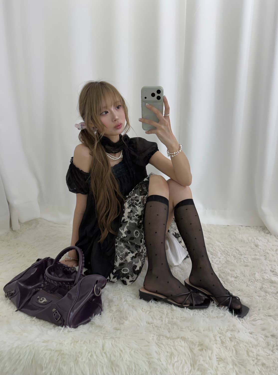 무채색 아카이브 니혼진 느좋 패턴 블랙 코디세트 상품이미지3