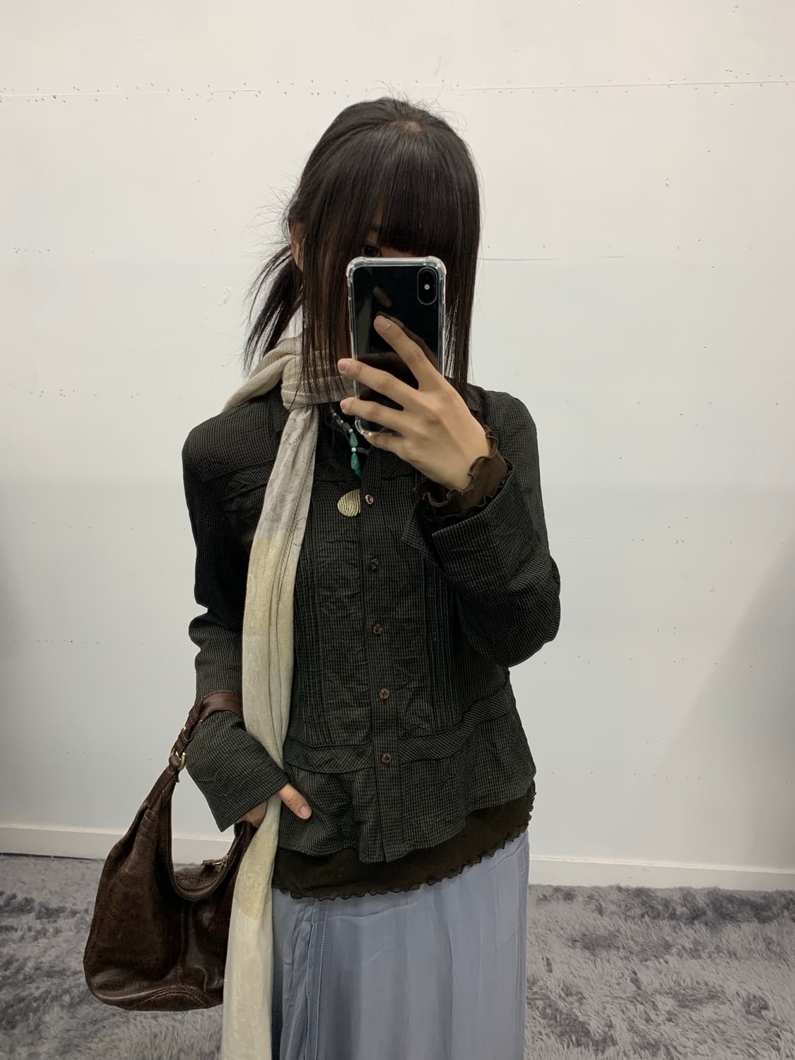 시스루 브라운 탑 상품이미지6