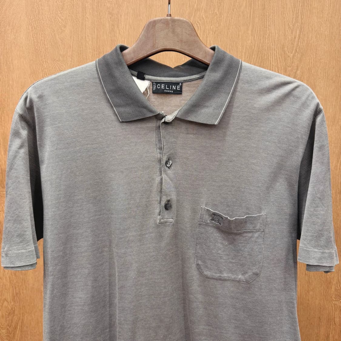 셀린느 옴므 패턴 반팔 카라티 포켓 디테일 클래식 그레이 상품이미지4