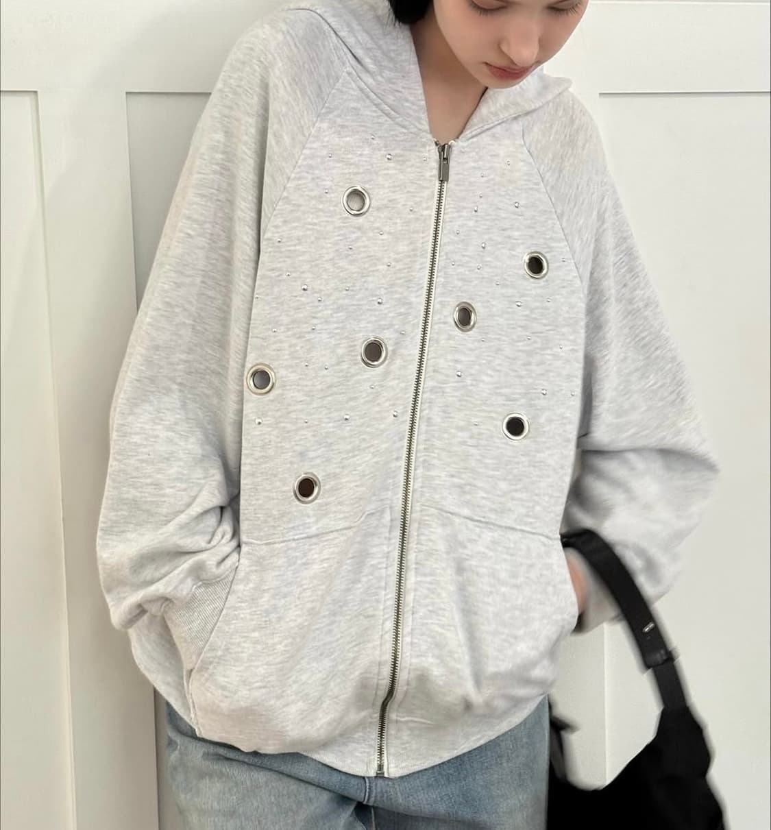 페인츄얼 스터드 후드집업 상품이미지3