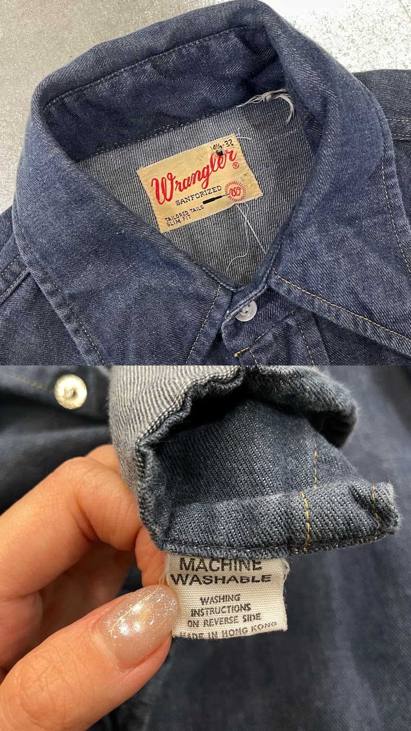 60~70s Wrangler 랭글러 웨스턴 데님 셔츠 슬림핏 상품이미지10