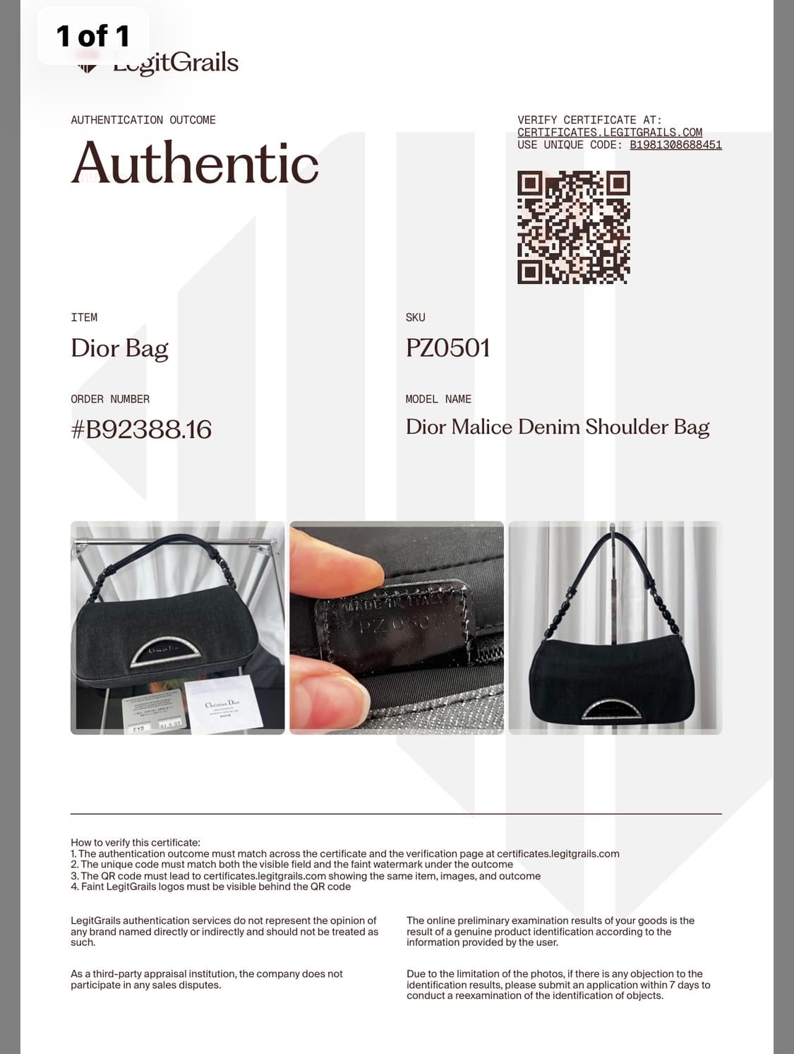 크리스찬 디올 마리스 데님 펄 숄더백 상품이미지10