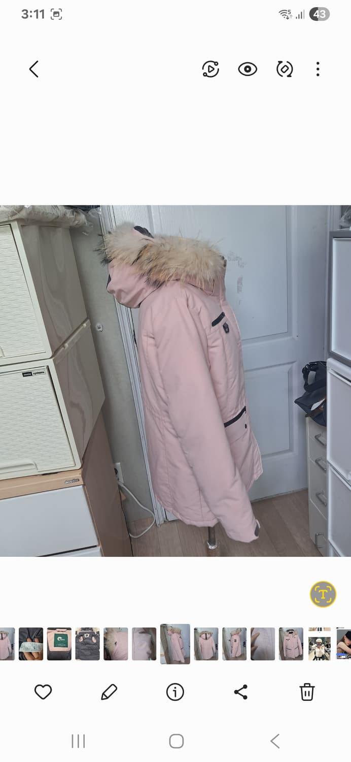 네파 핑크 구스 패딩 다운  95(약55~66) 상품이미지4