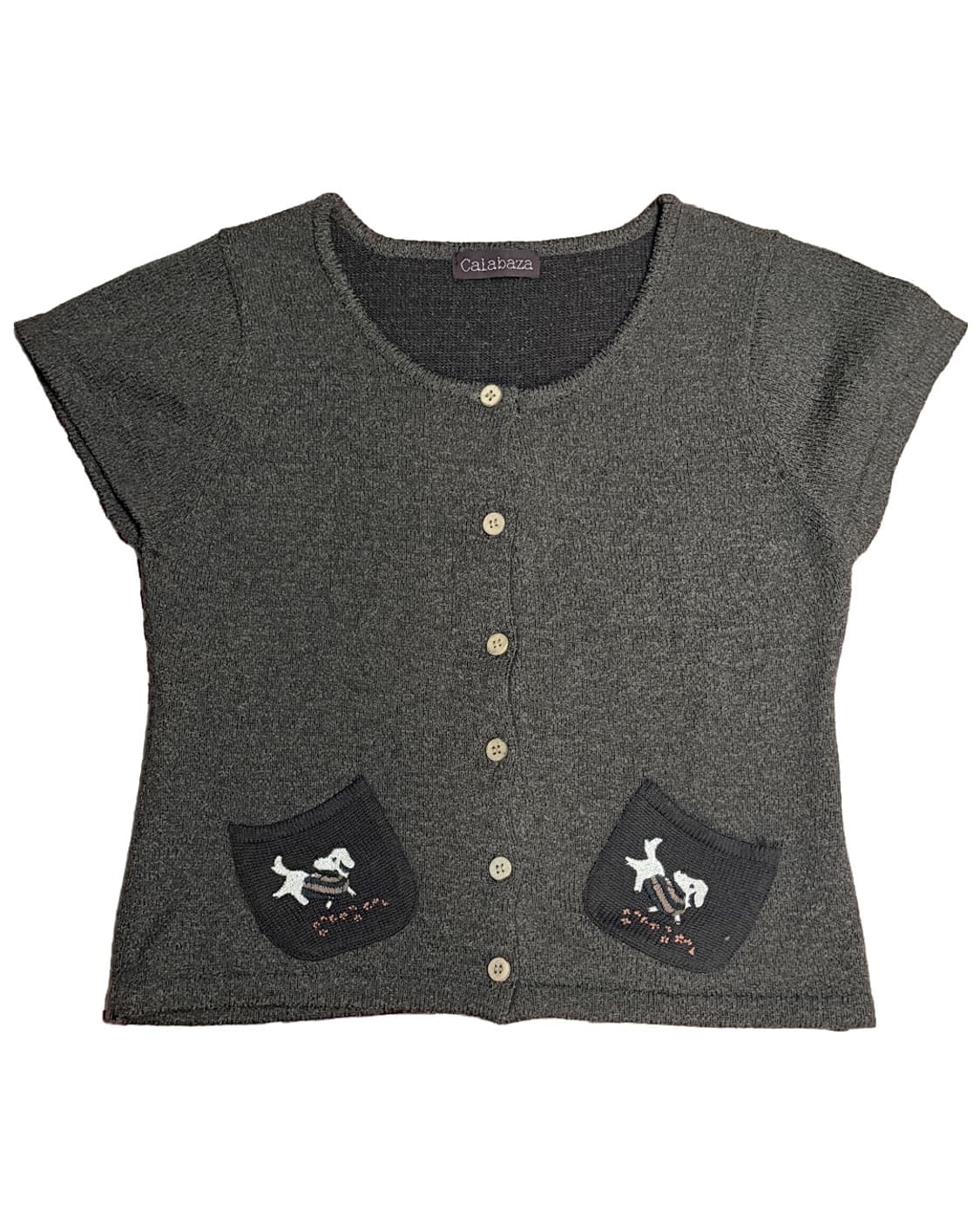 초코 브라운 퍼피 강아지 반팔 니트 상품이미지1