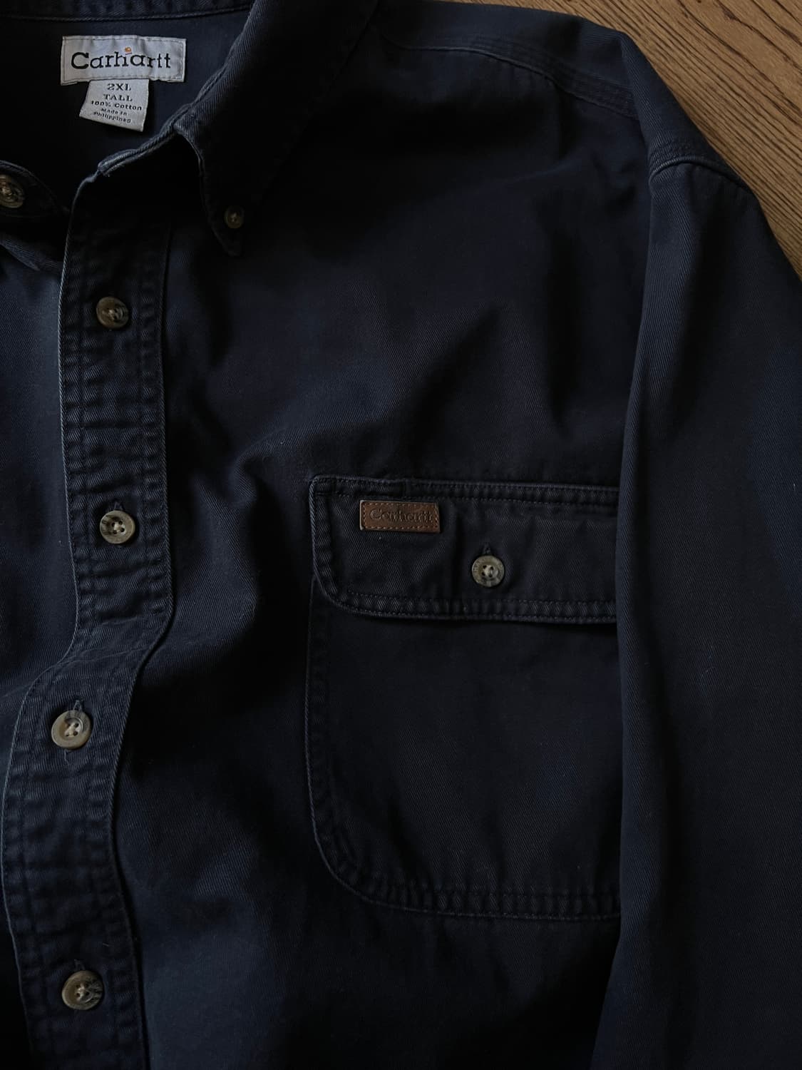 [2XL]칼하트 USA 2포켓 미드나잇 네이비 코튼 워크 셔츠 상품이미지3