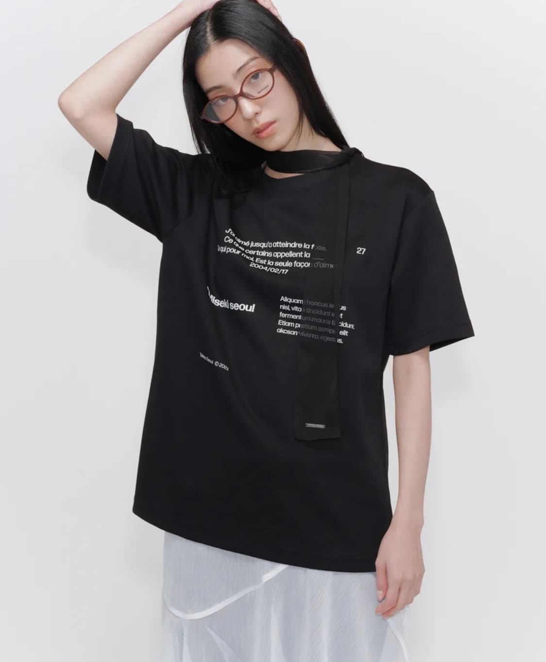 미세키서울 typography 반팔 숏슬리브 블랙 사이즈 1 상품이미지1
