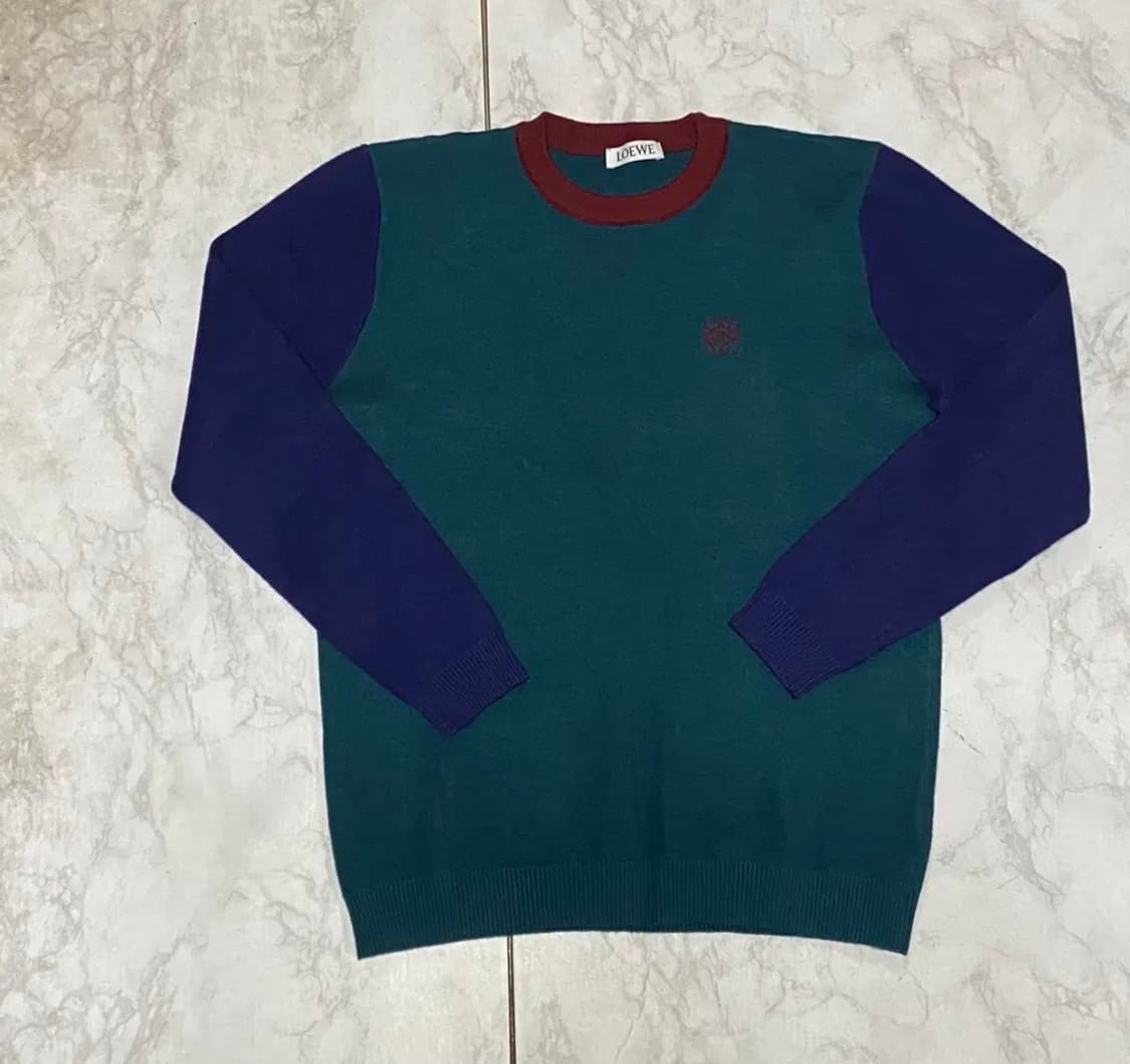 로에베 배색 니트 빈티지샵 사이즈 100 상품이미지1