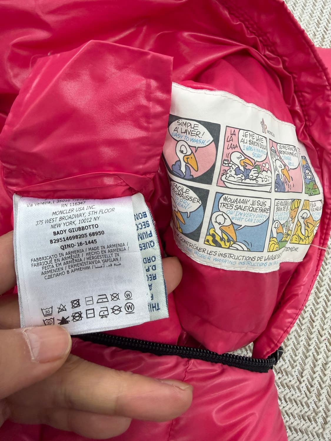 정품) 몽클레어 키즈 핑크 패딩 점퍼 2Y 상품이미지8