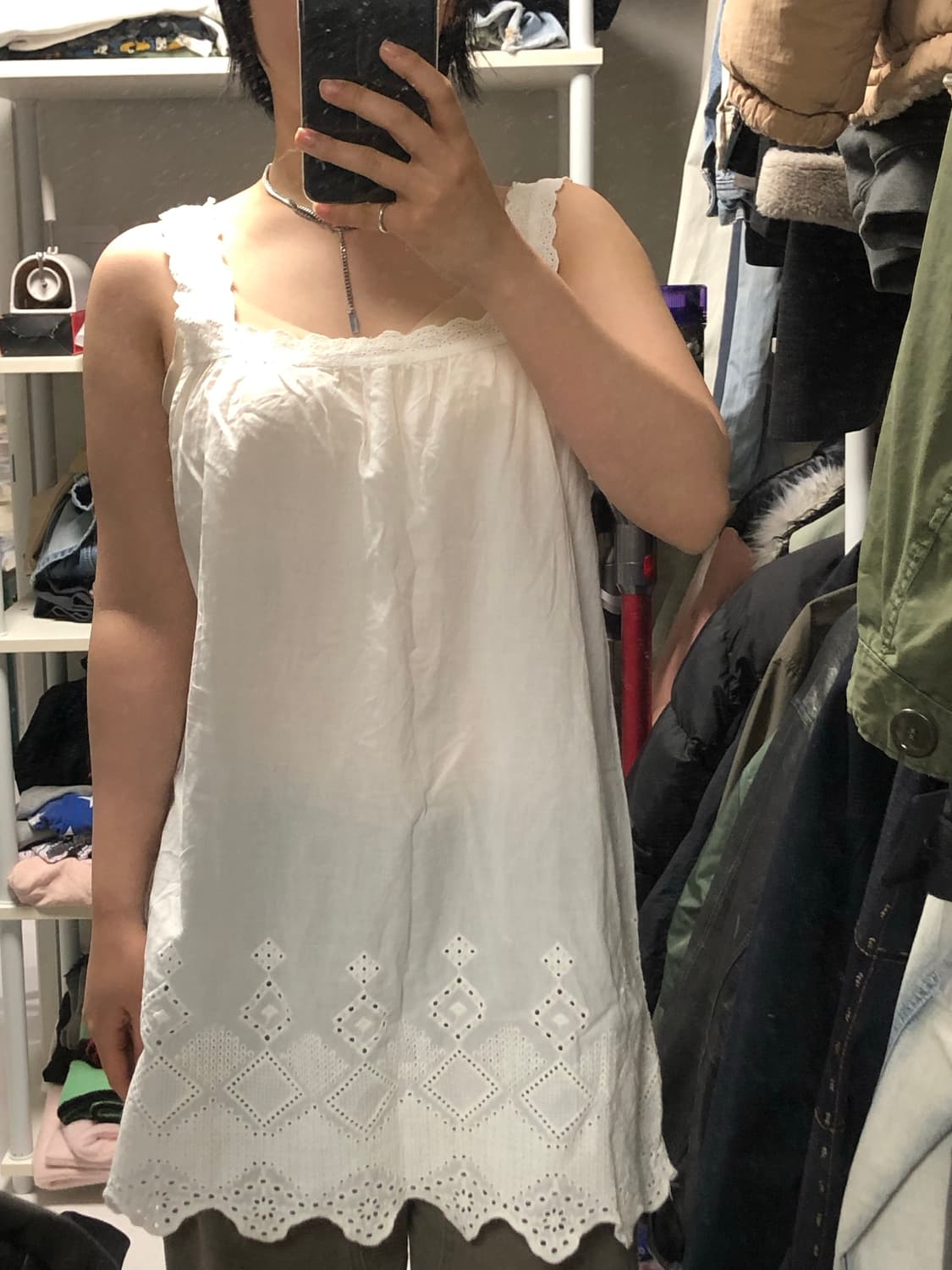 모리걸 레이어드 원피스 화이트 상품이미지1