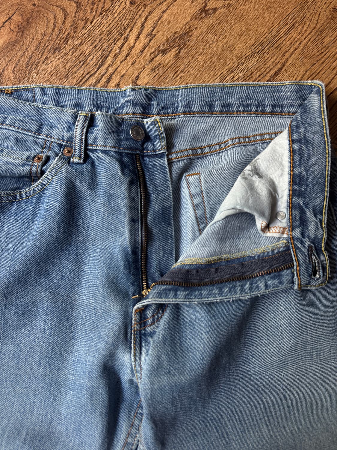 [34]리바이스 505 미디엄블루 워싱 데님 팬츠 상품이미지3