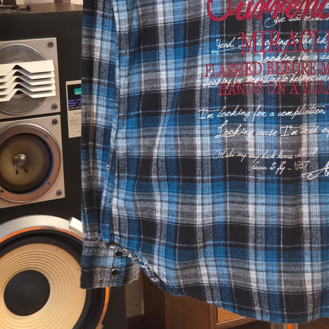 JPN 블루 체크 자수 셔츠 상품이미지7