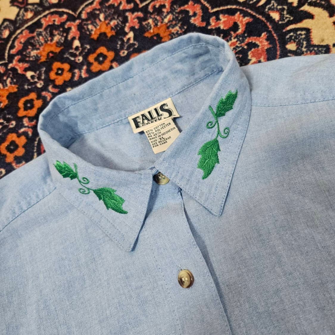 Falls Creek 90's 아메리칸 빈티지 호박 자수 루즈핏셔츠 상품이미지5