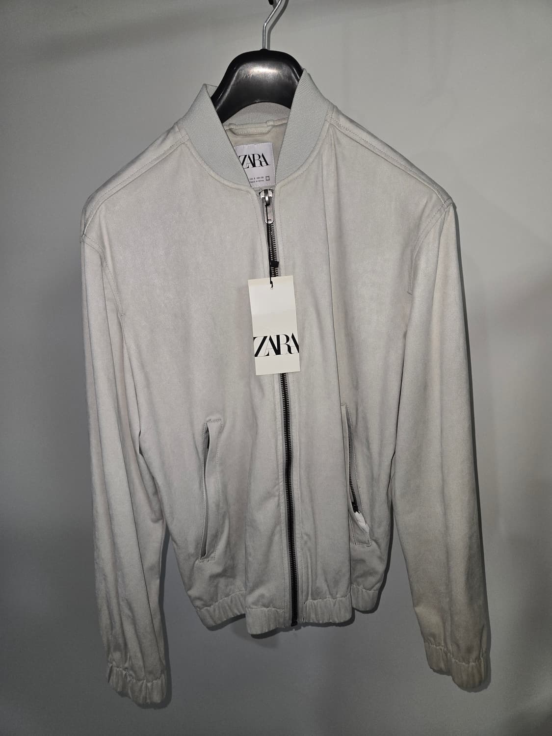 자라 라이트그레이 에코스웨이드 블루종 상품이미지1