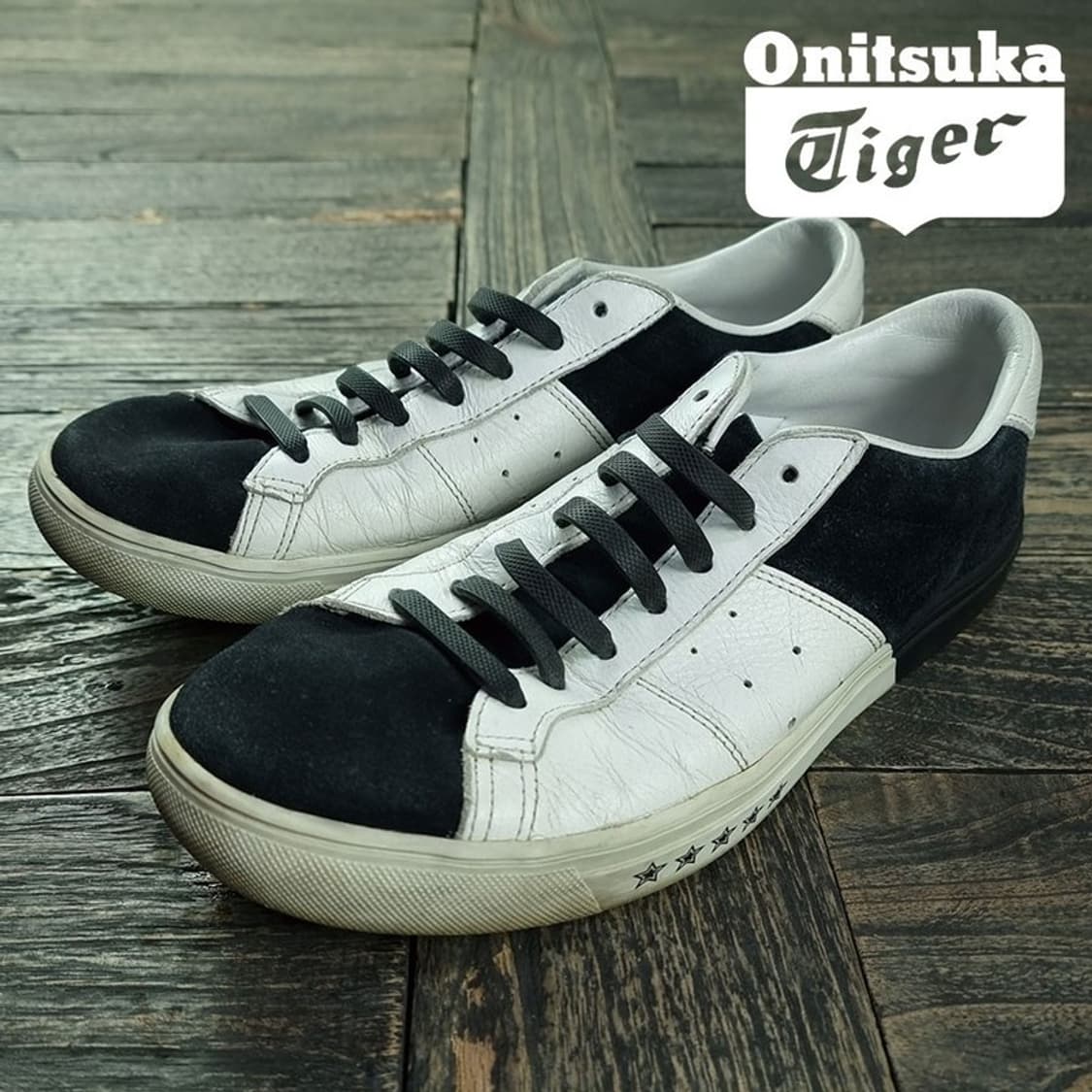 [오니츠카 타이거] 스웨이드 도킹 블랙 & 화이트 스니커즈 M19241 상품이미지1