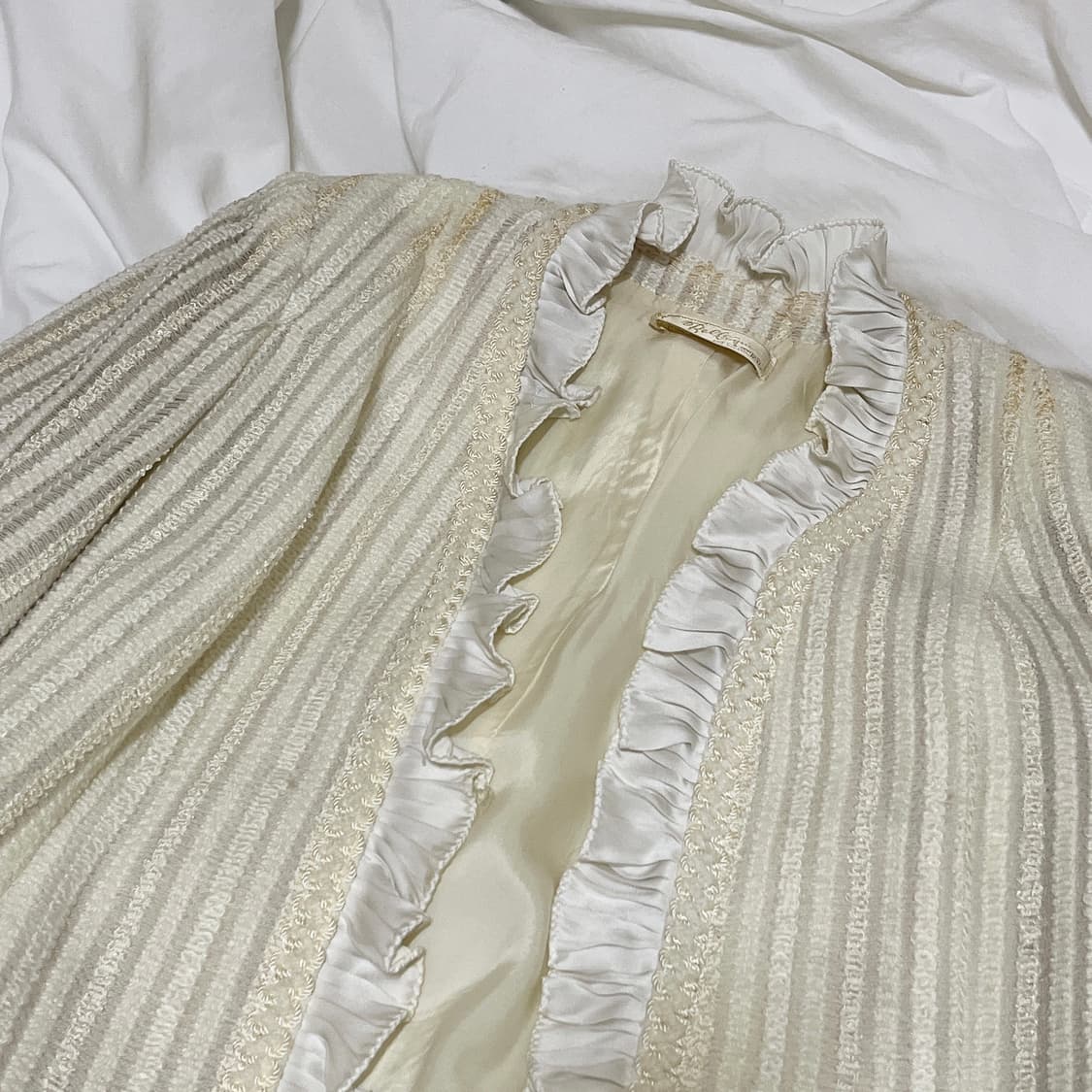 빈티지 ) 화이트레이스 금사트위드 셋업 상품이미지2