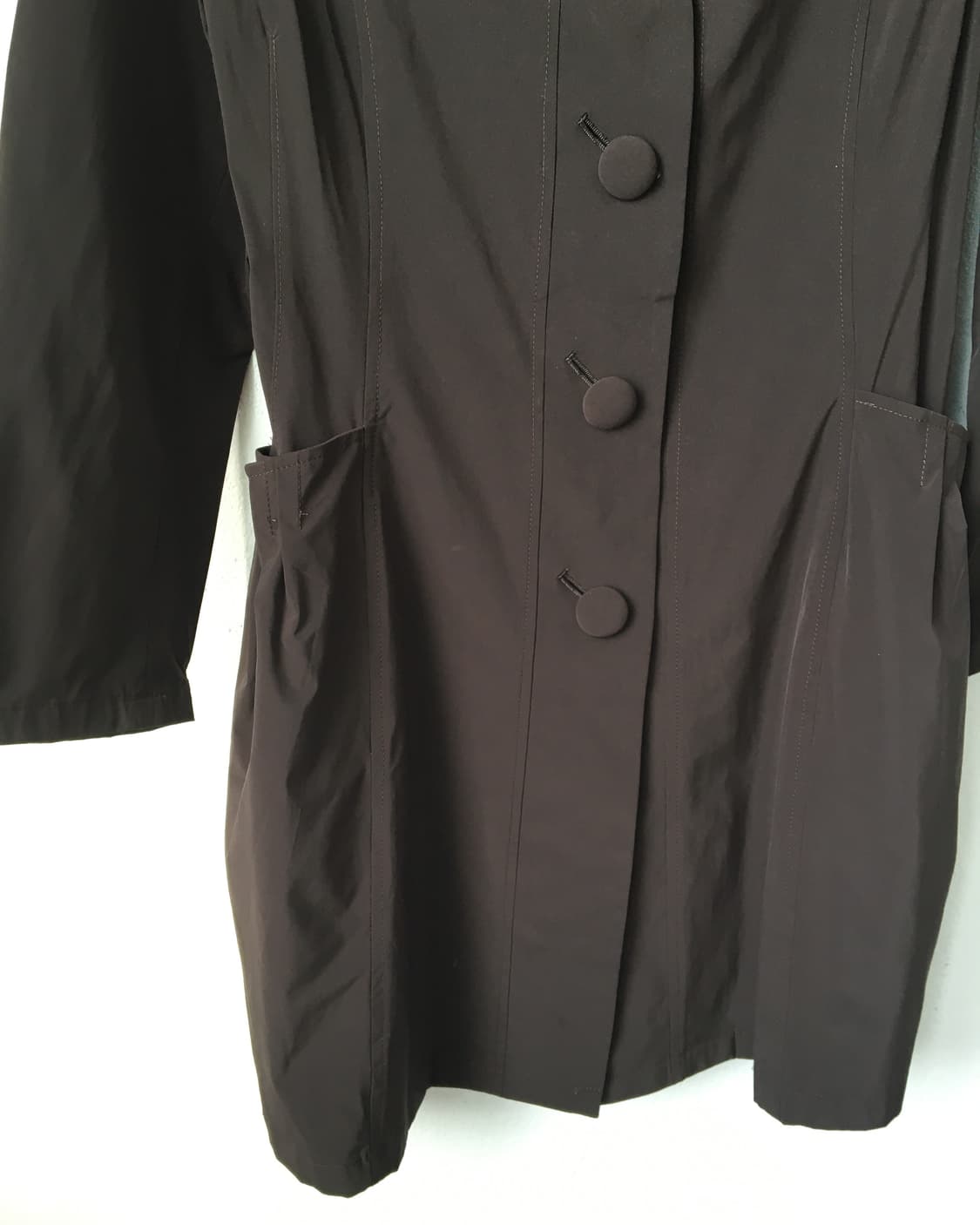 Button neck line point brown coat 상품이미지3