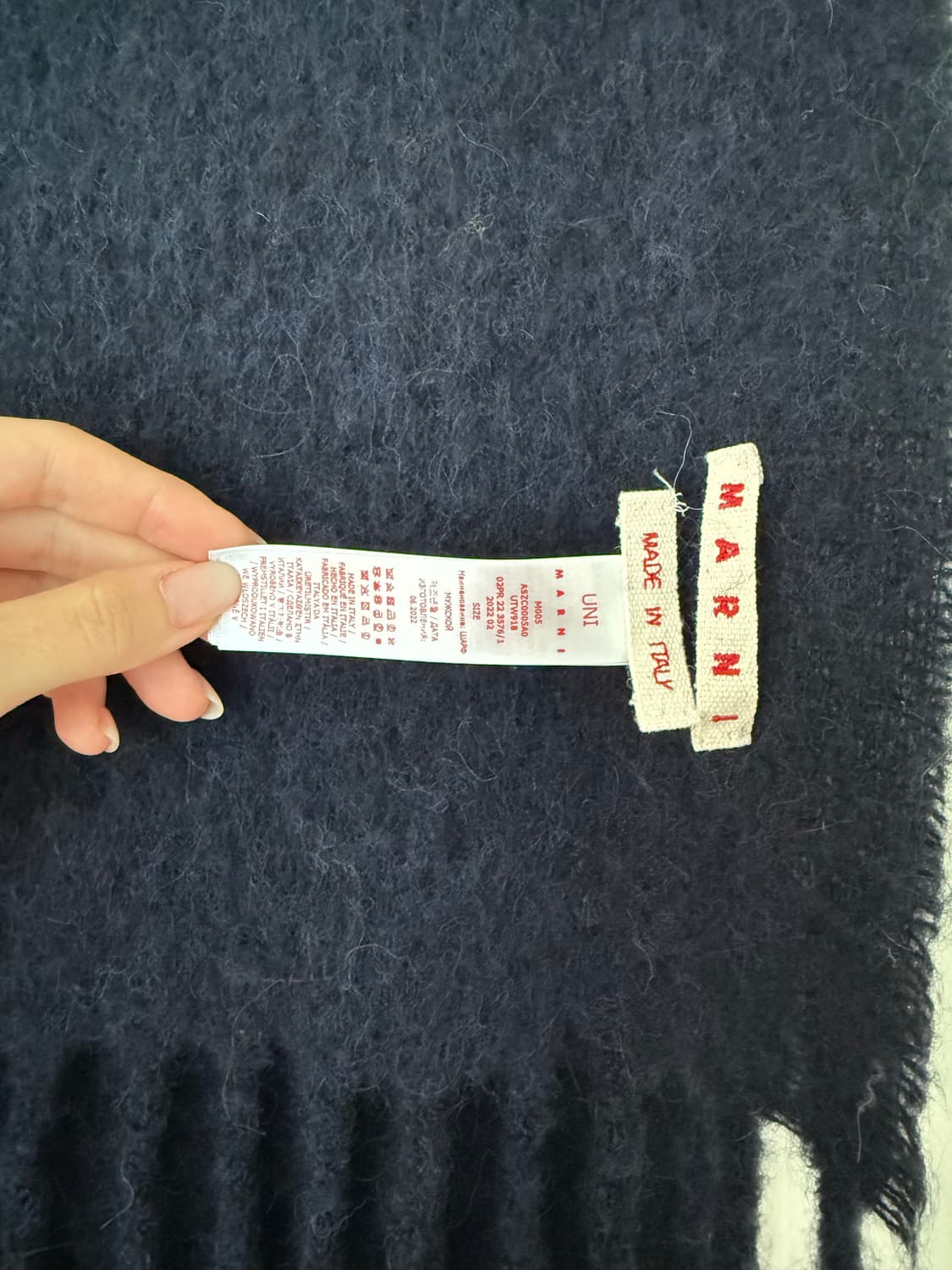 마르니 알파카 스카프 네이비 남녀공용 상품이미지3