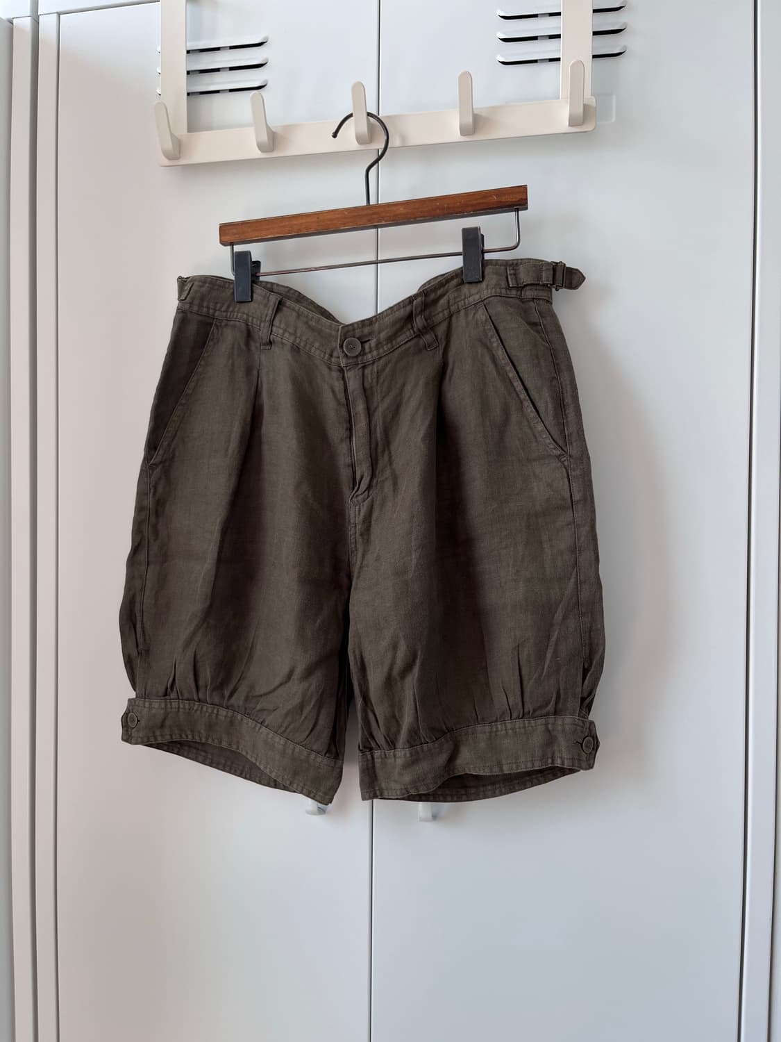 Lowrys farm 카키 호박 벌룬 5부 린넨 팬츠 상품이미지5