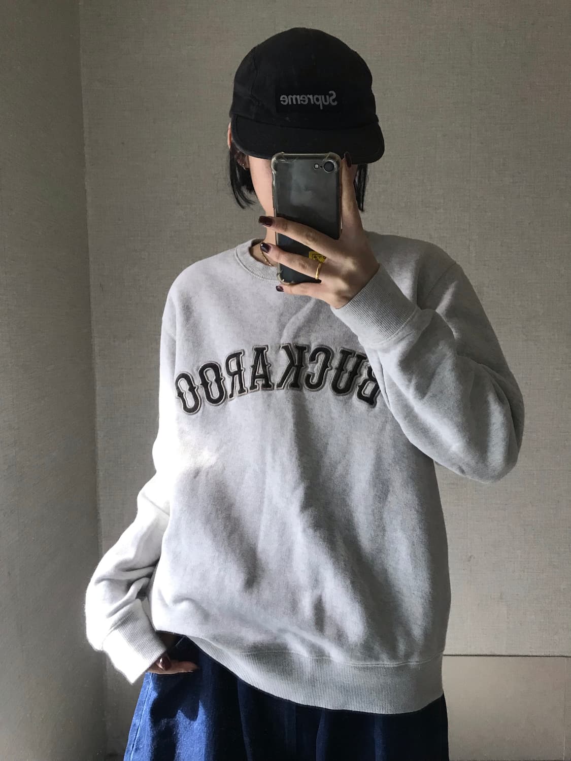 버카루 빅로고 멜란지 맨투맨 상품이미지5