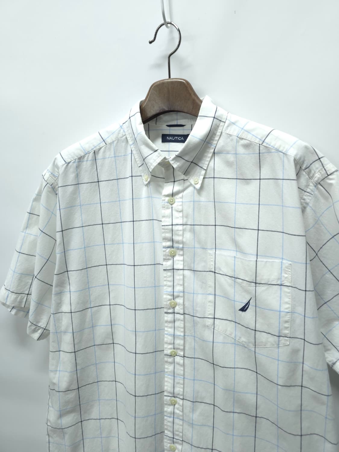 노티카(NAUTICA) 화이트 그리드 반팔셔츠 (110~115) 상품이미지2