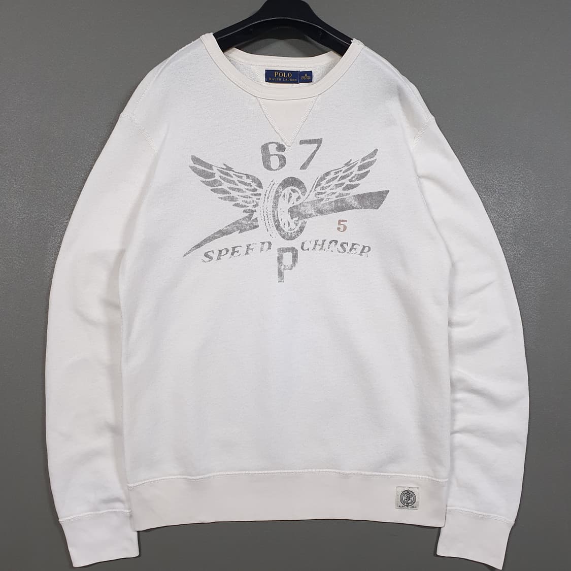 M) 폴로 랄프로렌 신형 RL67 스피드 체이서 맨투맨 스웻셔츠 크림 상품이미지1