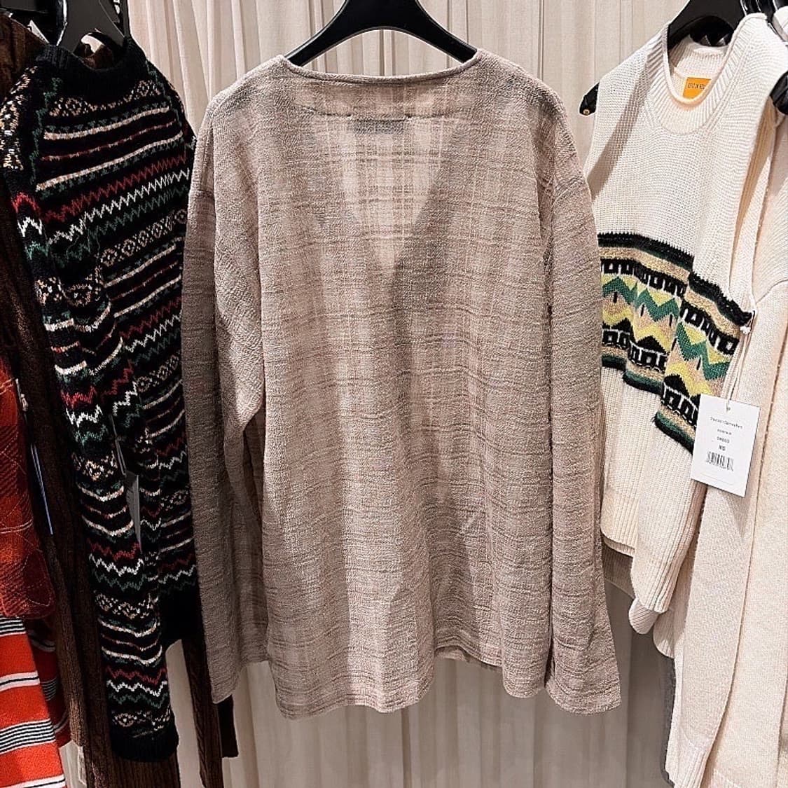 (정품/새상품) OUR LEGACY 아워레가시 남성 베이지 체크 가디건 상품이미지4