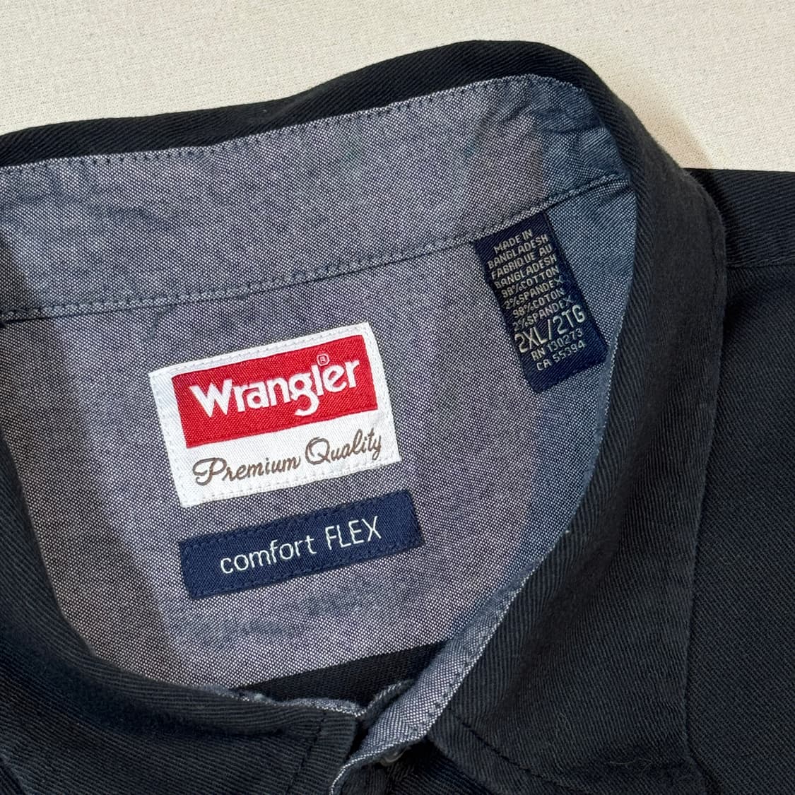 XXL) Wrangler 랭글러 투포켓 워크웨어 코튼 셔츠 블랙 W6 상품이미지5