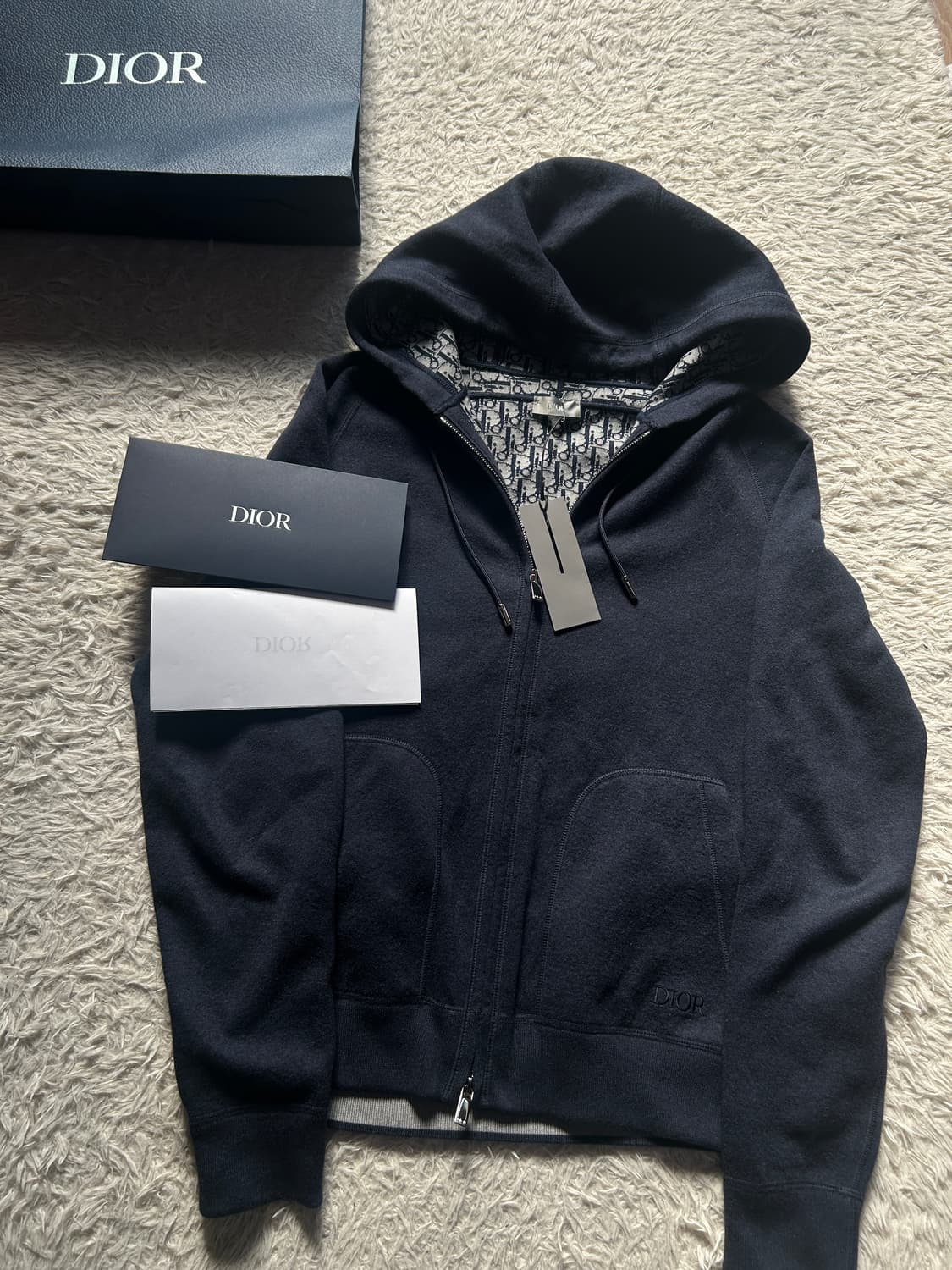 [M, 새상품급] 디올 오블리크 캐시미어 후드집업 상품이미지1