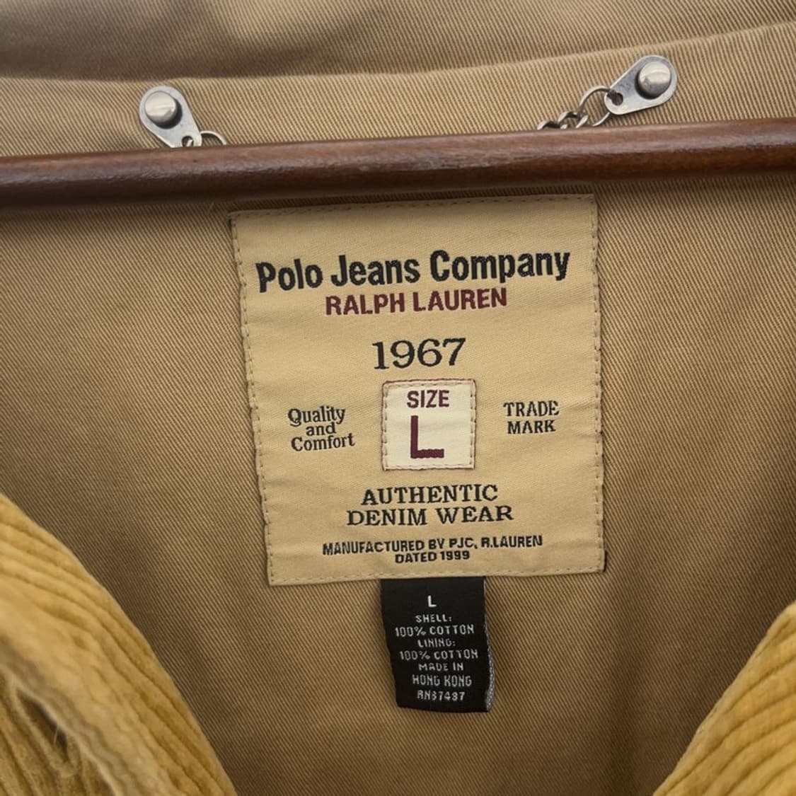 폴로 랄프로렌 모리 코듀로이 골덴 오버핏 롱 후드자켓 L C06718 상품이미지5