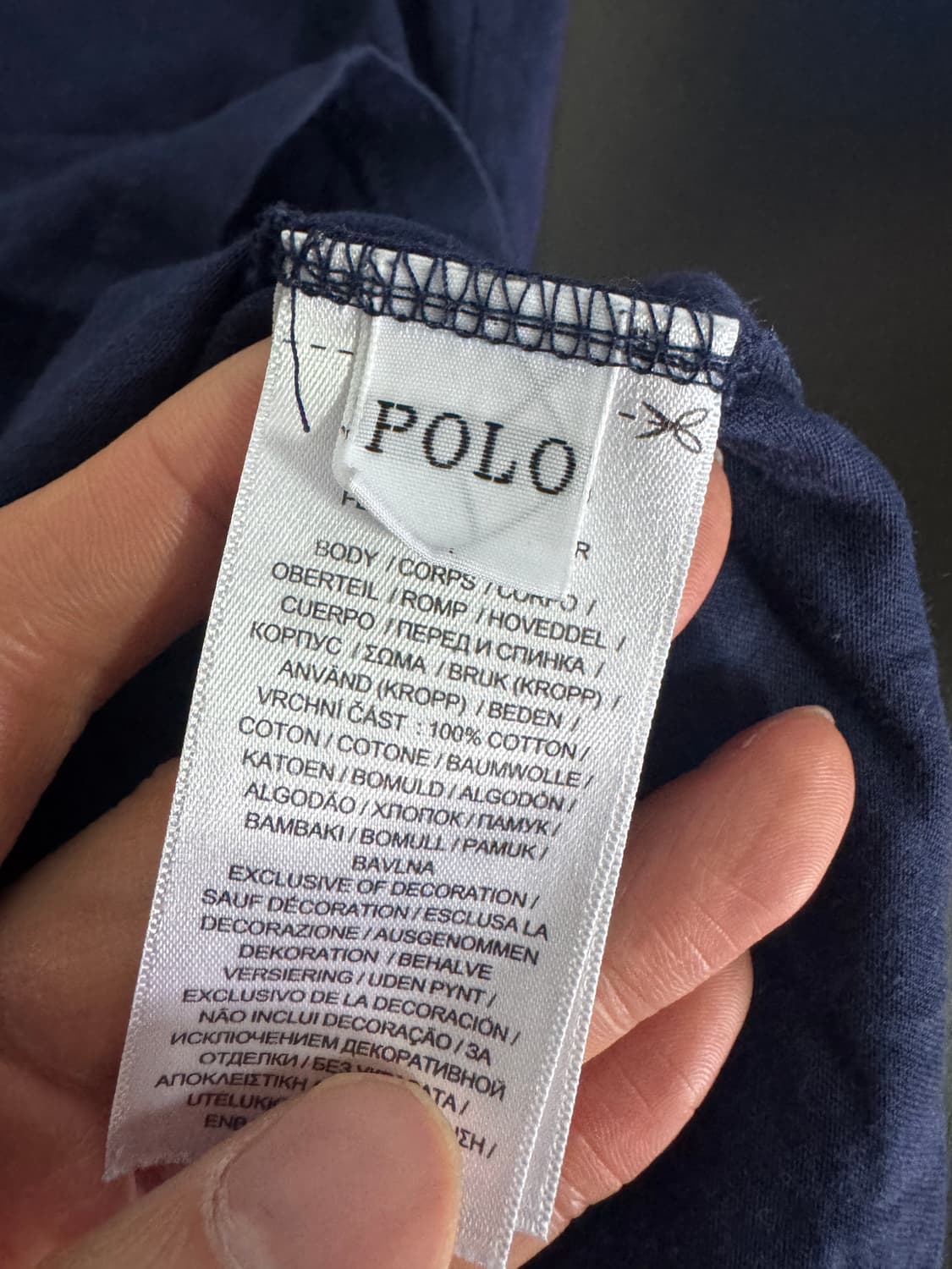 정품 인증! 여성 폴로 랄프로렌 베이직 반팔 티셔츠 네이비 상품이미지5