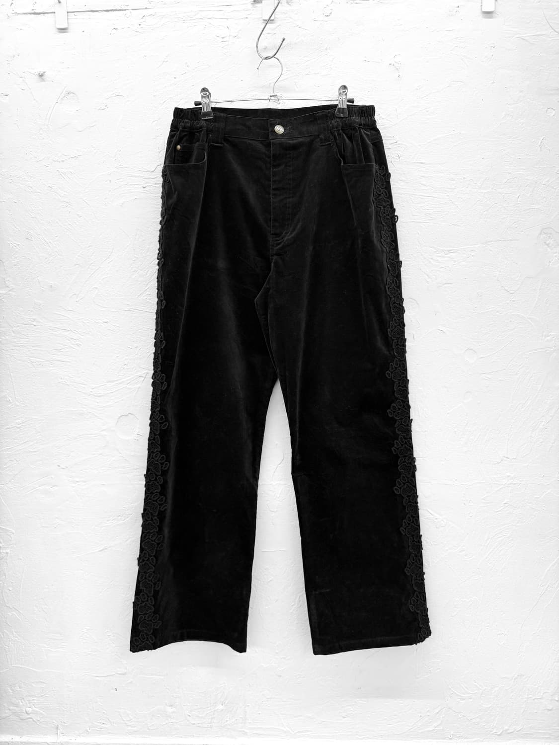 쿠니오 컬렉션 사이드 풋 벨벳 팬츠 상품이미지1