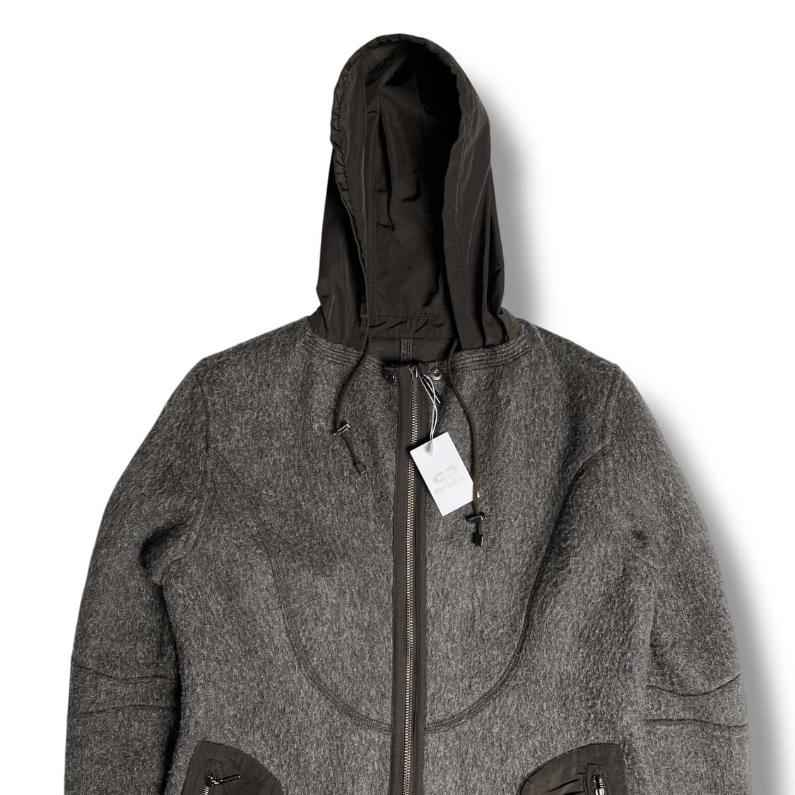 Hiroko koshino bis 패브릭 레이어드 집업 후드 상품이미지2