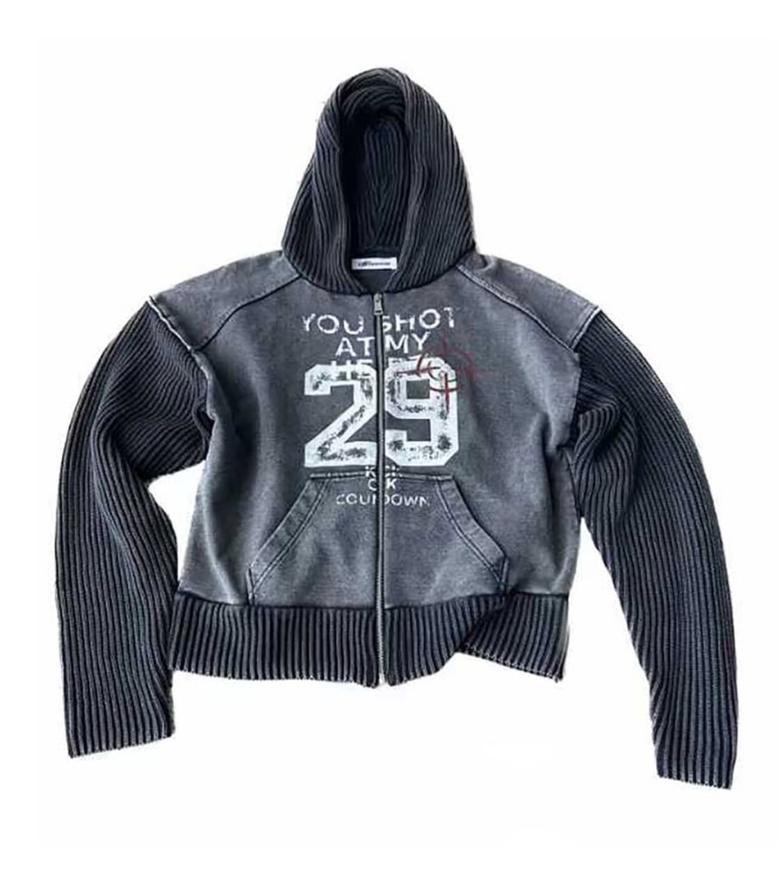 빈티지 니트 후드집업 XL 상품이미지1