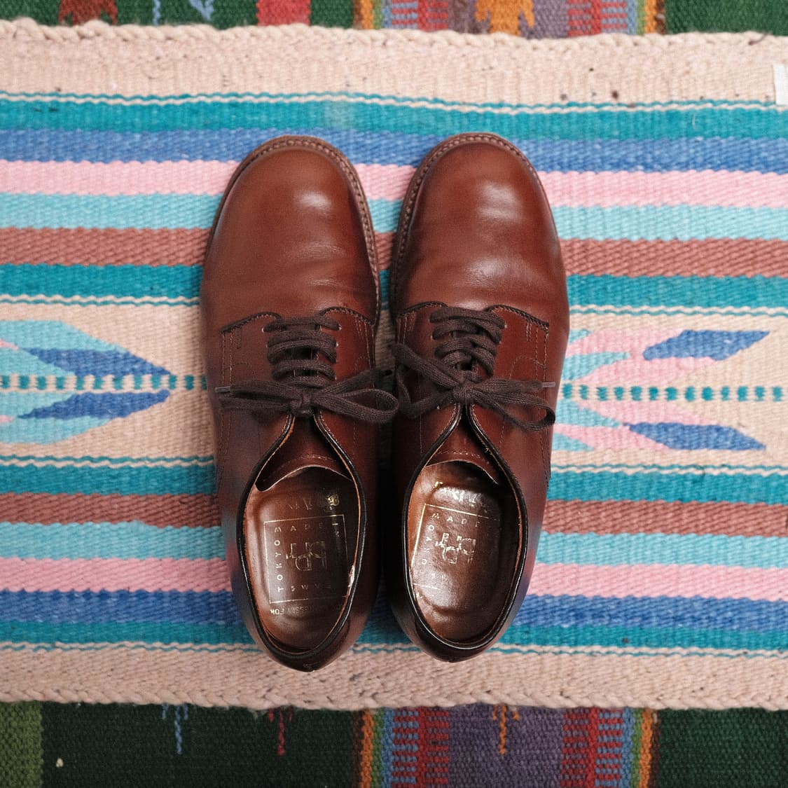 알든 빔즈 별주 카프 브라운 플레인 토 더비 6.5D/모디파이드 라스트 상품이미지6