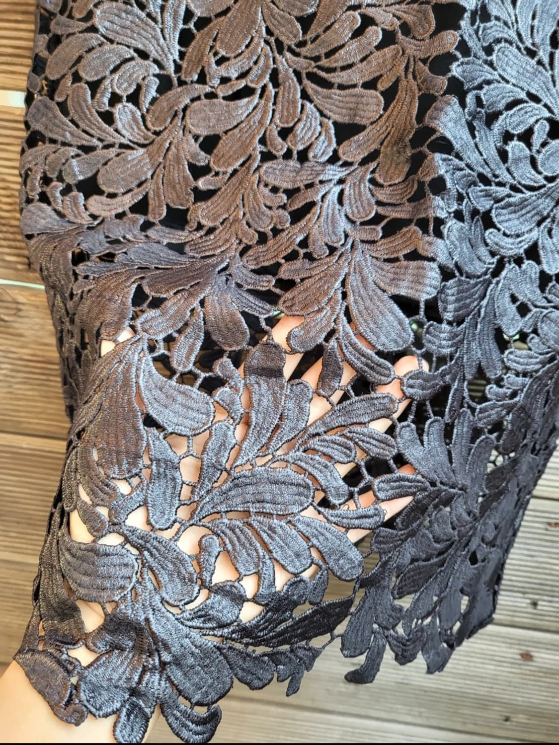 새제품빅세일!!레이스 스판 스커트 블랙 44.55.66 오브제,타임,코스 상품이미지3